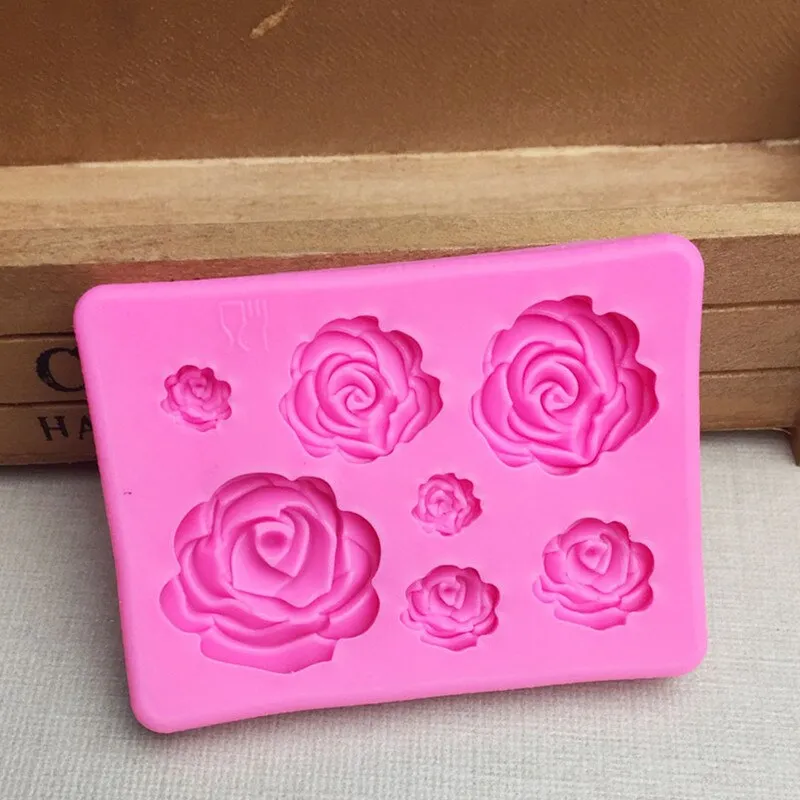 1 Piece Of Rose Flower Silicone Mold Decoration Tool, Chocolate Mold, Cake Mold, Plastic Mold, Sugar