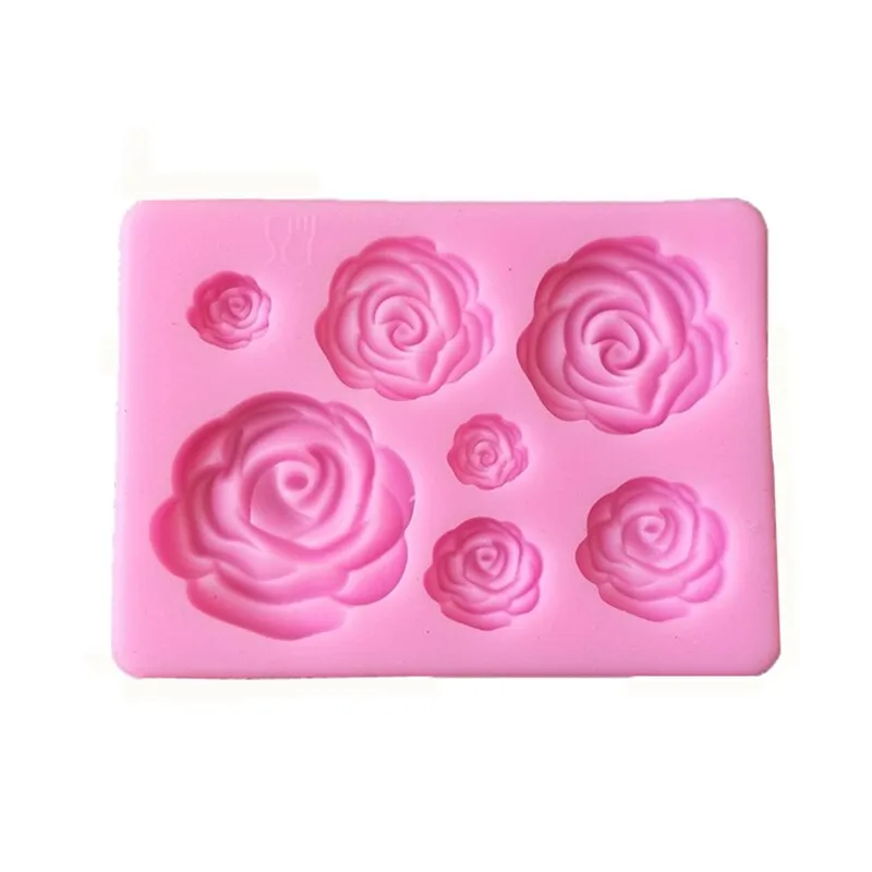 1 Piece Of Rose Flower Silicone Mold Decoration Tool, Chocolate Mold, Cake Mold, Plastic Mold, Sugar