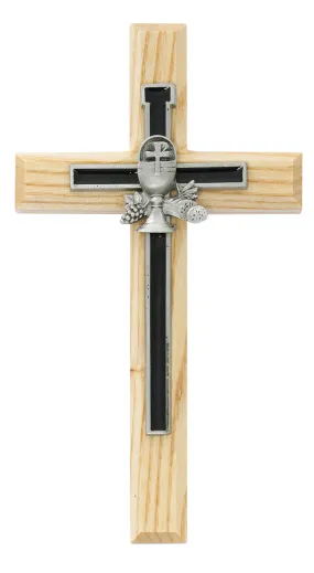 7 Oak Cross with Black Communion Cross Overlay