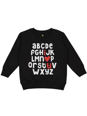 A B C I ❤️ U Kids Valentine's Day Sweatshirt