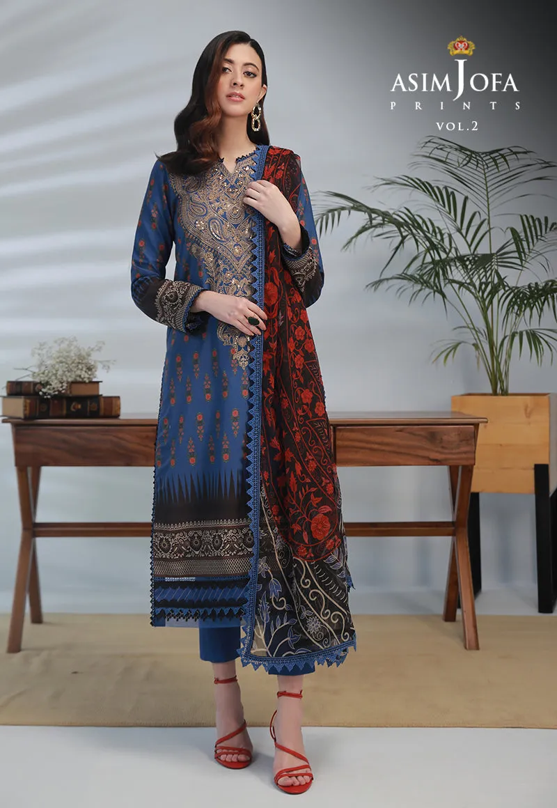 AJBP-44 EMBROIDERED LAWN 3-PCS