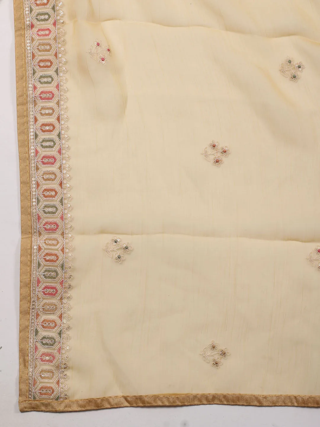 All Over Embroidery Organza Unstitched Suit Piece With Dupatta