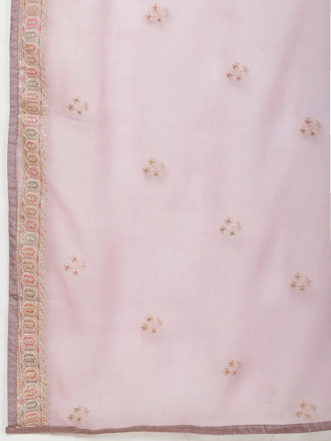 All Over Embroidery Organza Unstitched Suit Piece With Dupatta