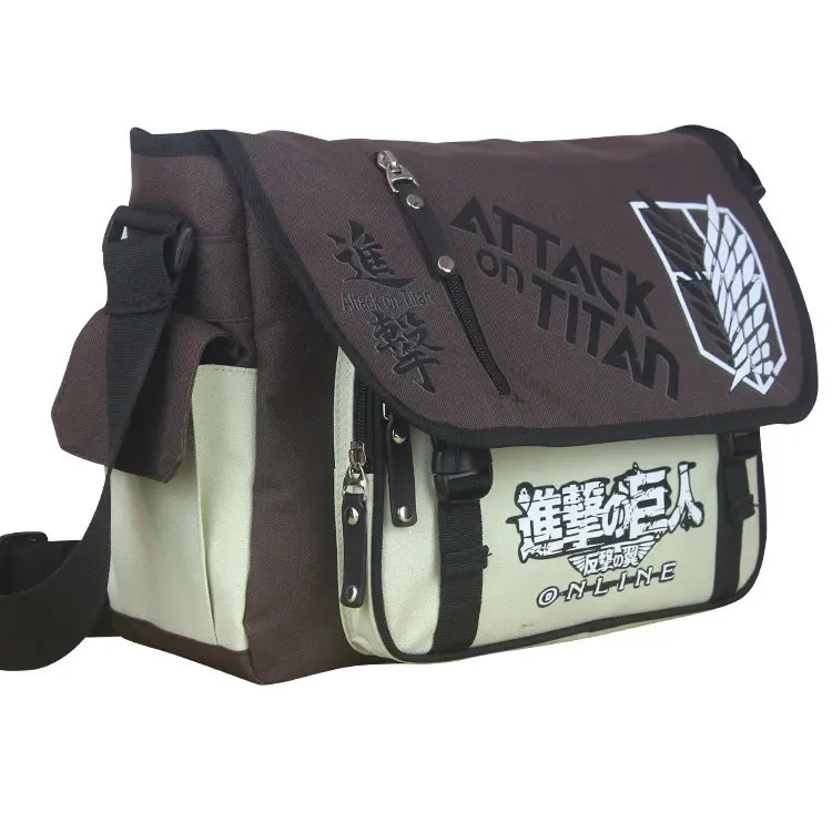 Anime Attack on Titan Handbag Travel Messenger School Bag Sling Satchel Anime Shoulder Bags