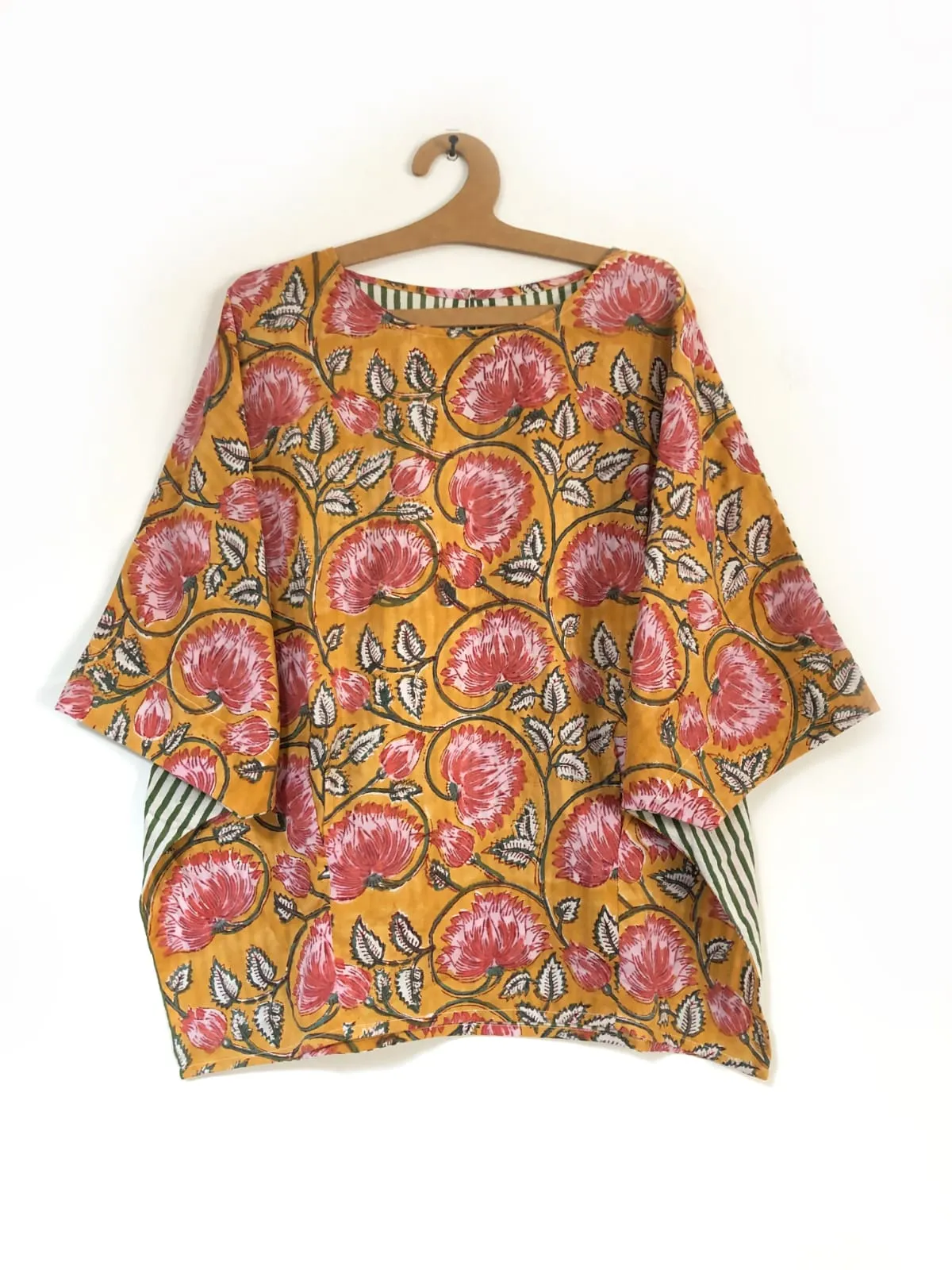 Anya Block Printed Top -Tuscany Yellow