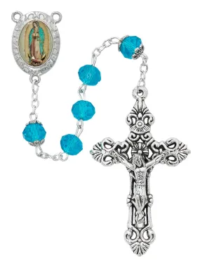 Aqua Crystal Guadalupe Rosary