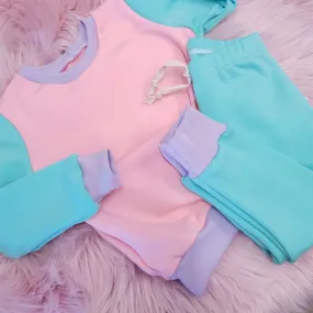 Baby & Toddler Loungewear | Retro ColourBlok | Pink & Mint