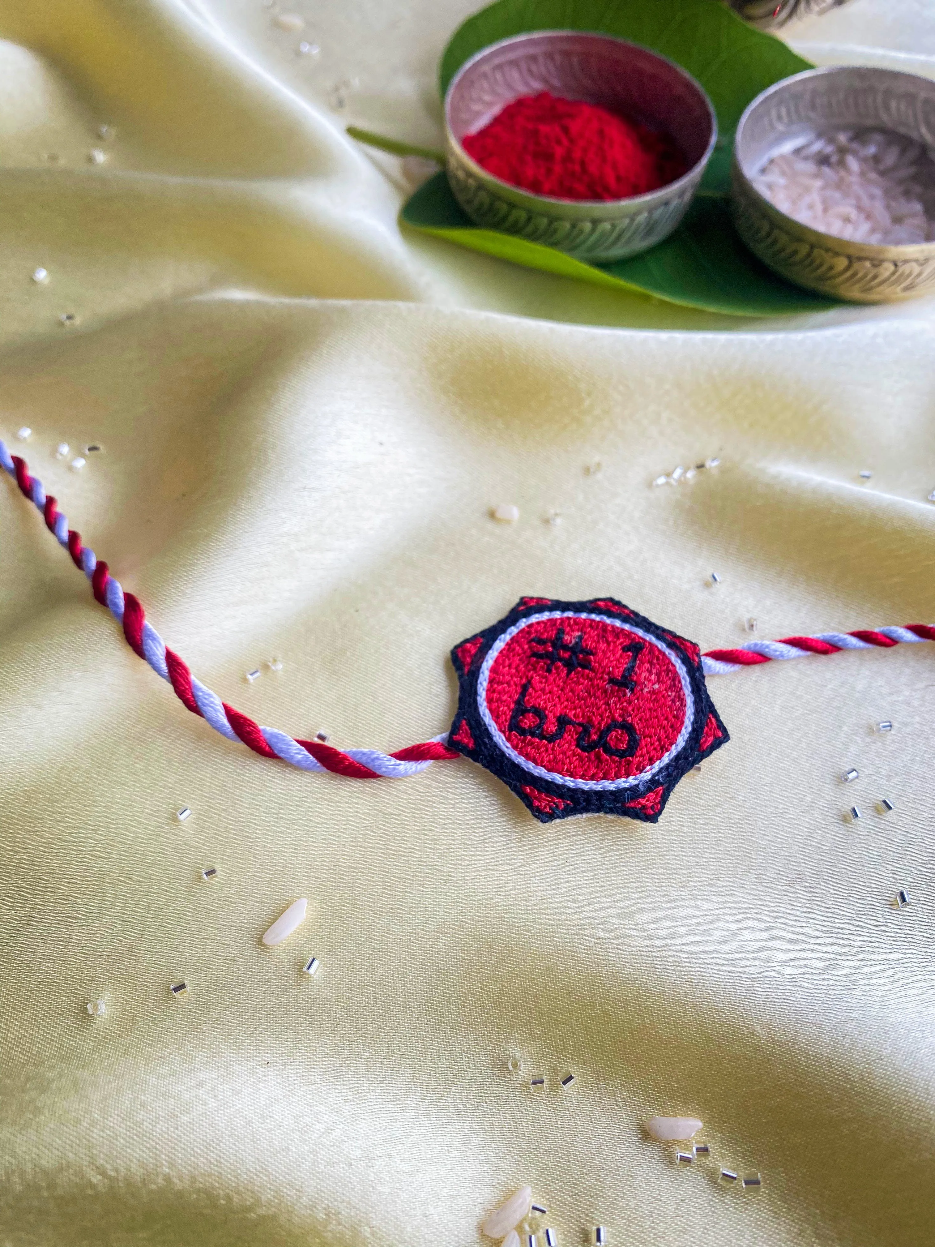 Badge for your Best Brother Embroidered Rakhi