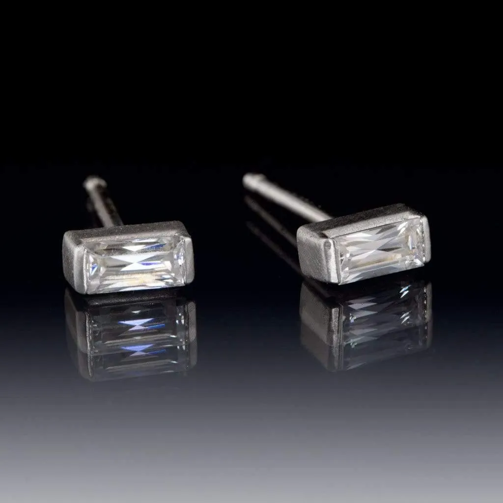 Baguette Moissanite Bar Set Stud Earrings