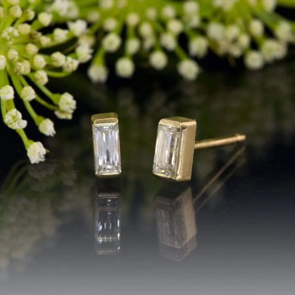 Baguette Moissanite Bar Set Stud Earrings