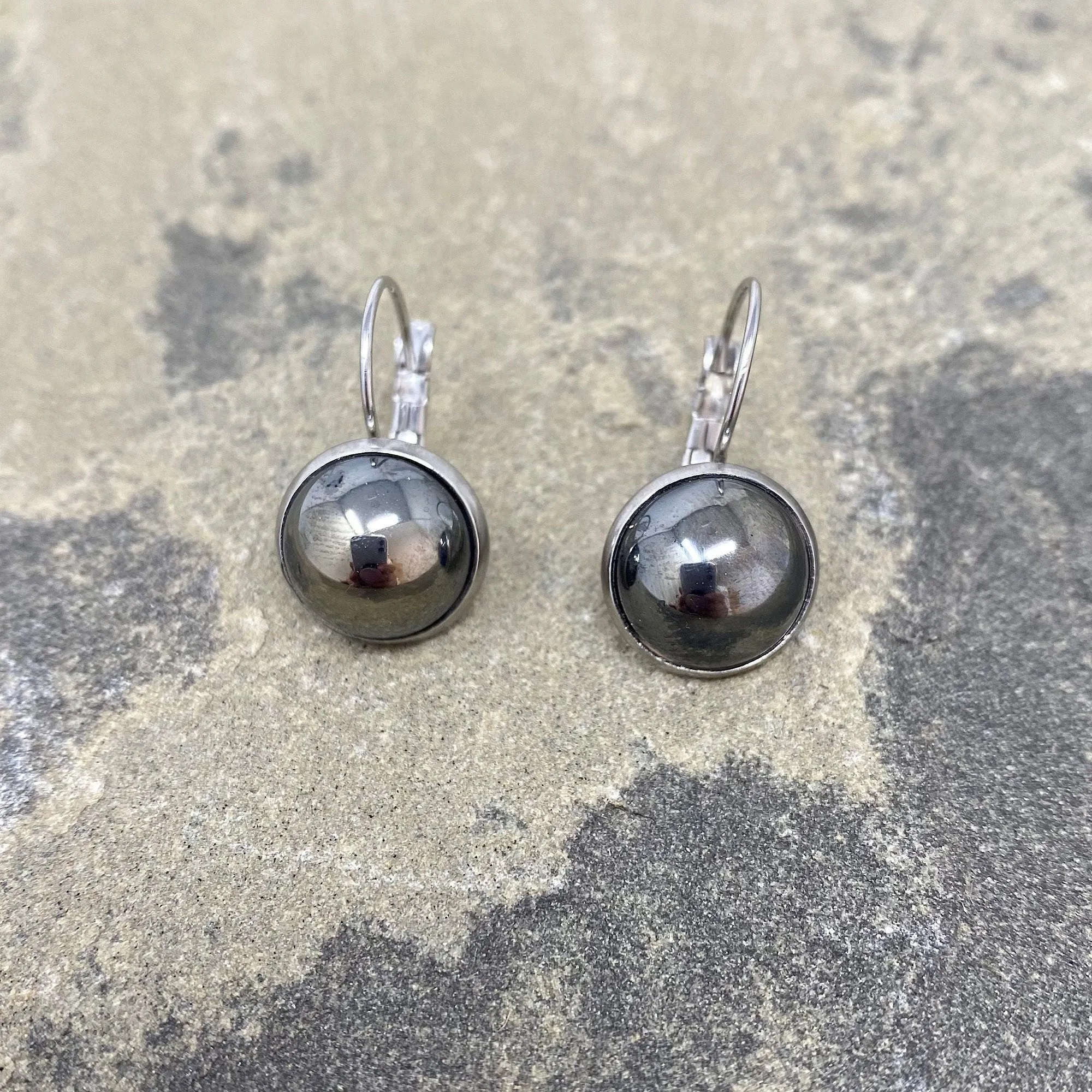 BENTON silver and hematite drop earrings