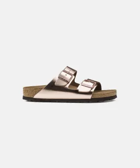 Birkenstock Arizona Leather Metallic Copper Soft Footbed Sandals