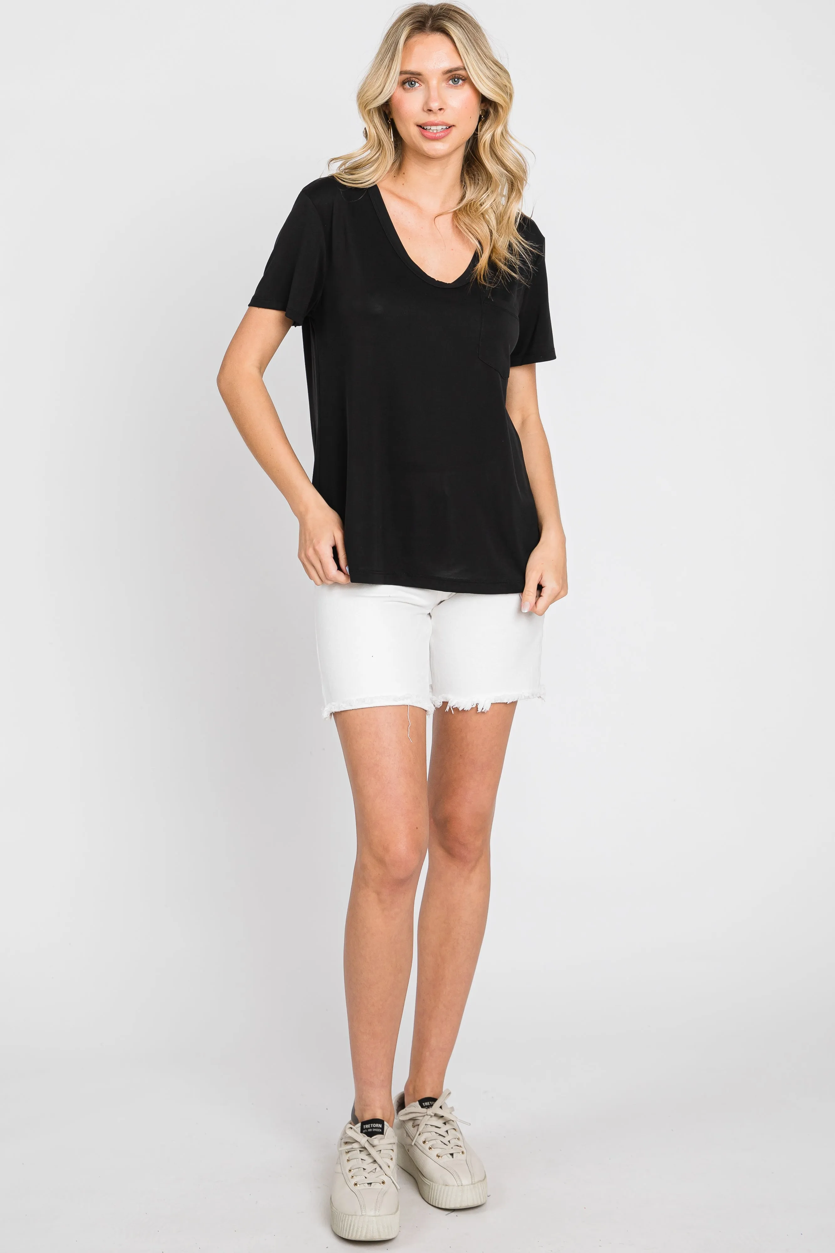 Black V-Neck Tee