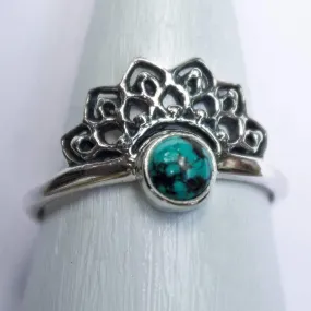 Boho Turquoise Ring, Silver Summer Ring, Handmade Jewelry, Gift