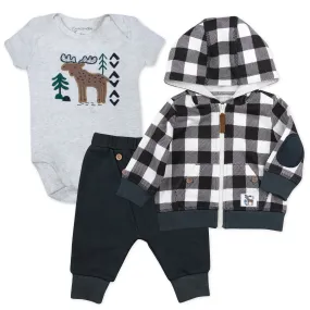 Boys Moose Check 3 Piece Set