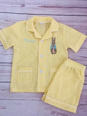 Boys yellow Easter pjs