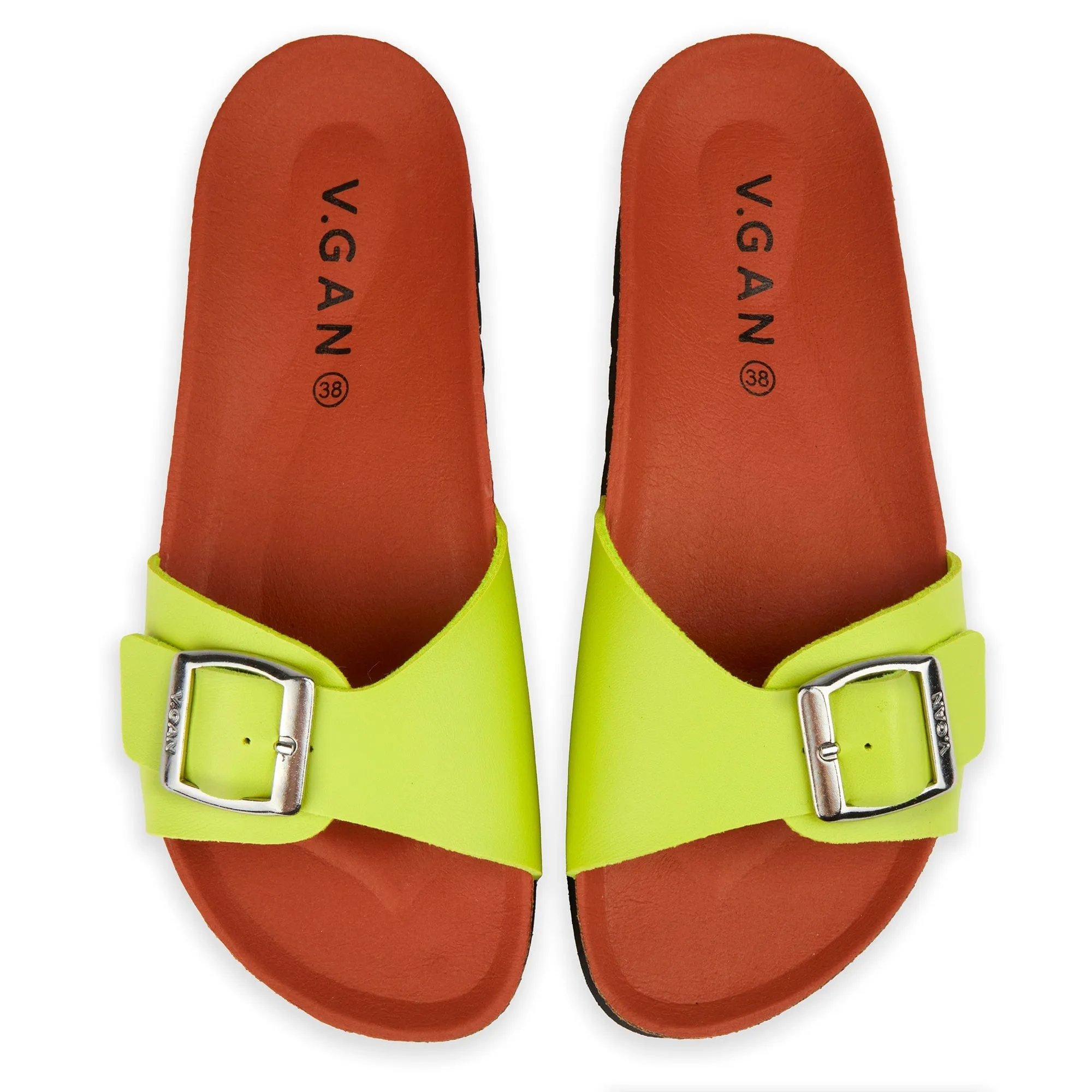 Cherry II Women's Vegan Footbed Sandals | Lime