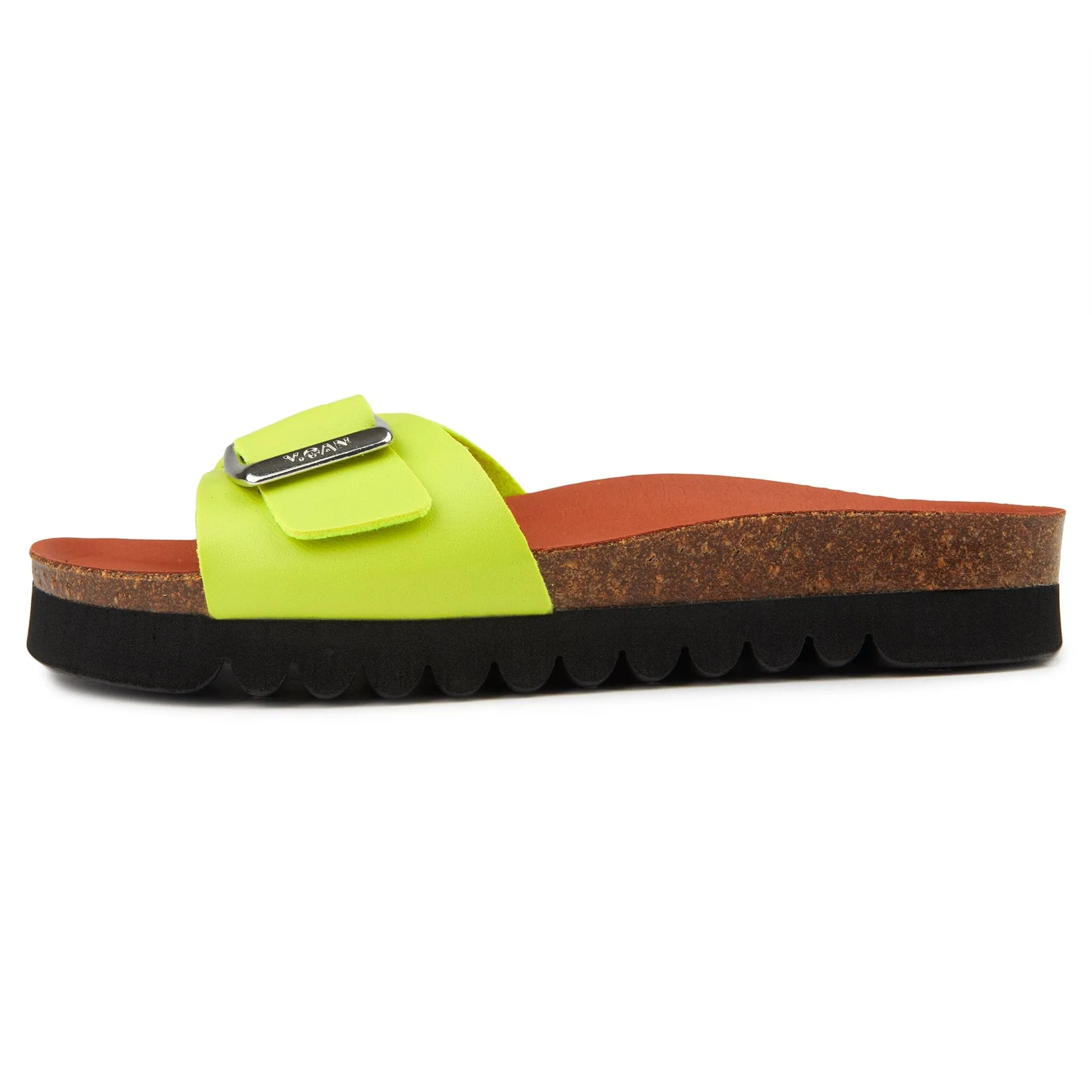 Cherry II Women's Vegan Footbed Sandals | Lime