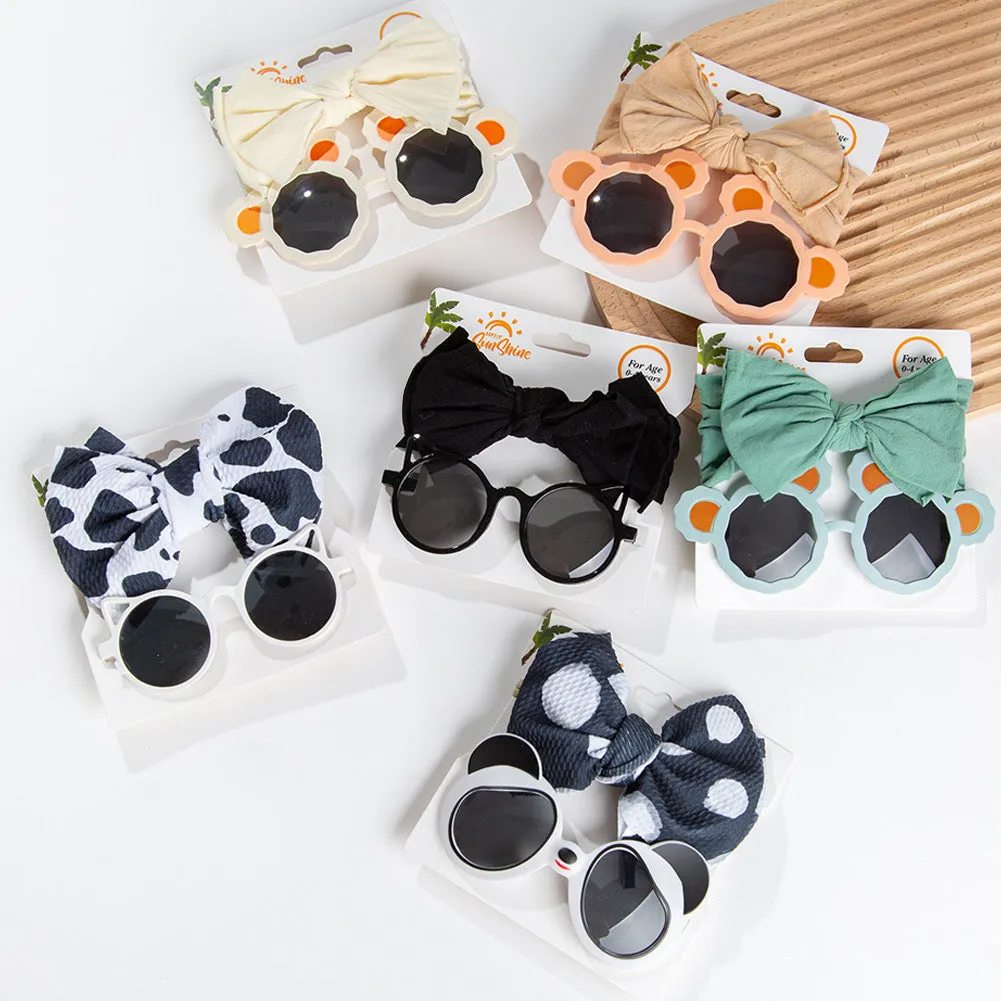 Children's Panda Sunglasses Hair Band Suit