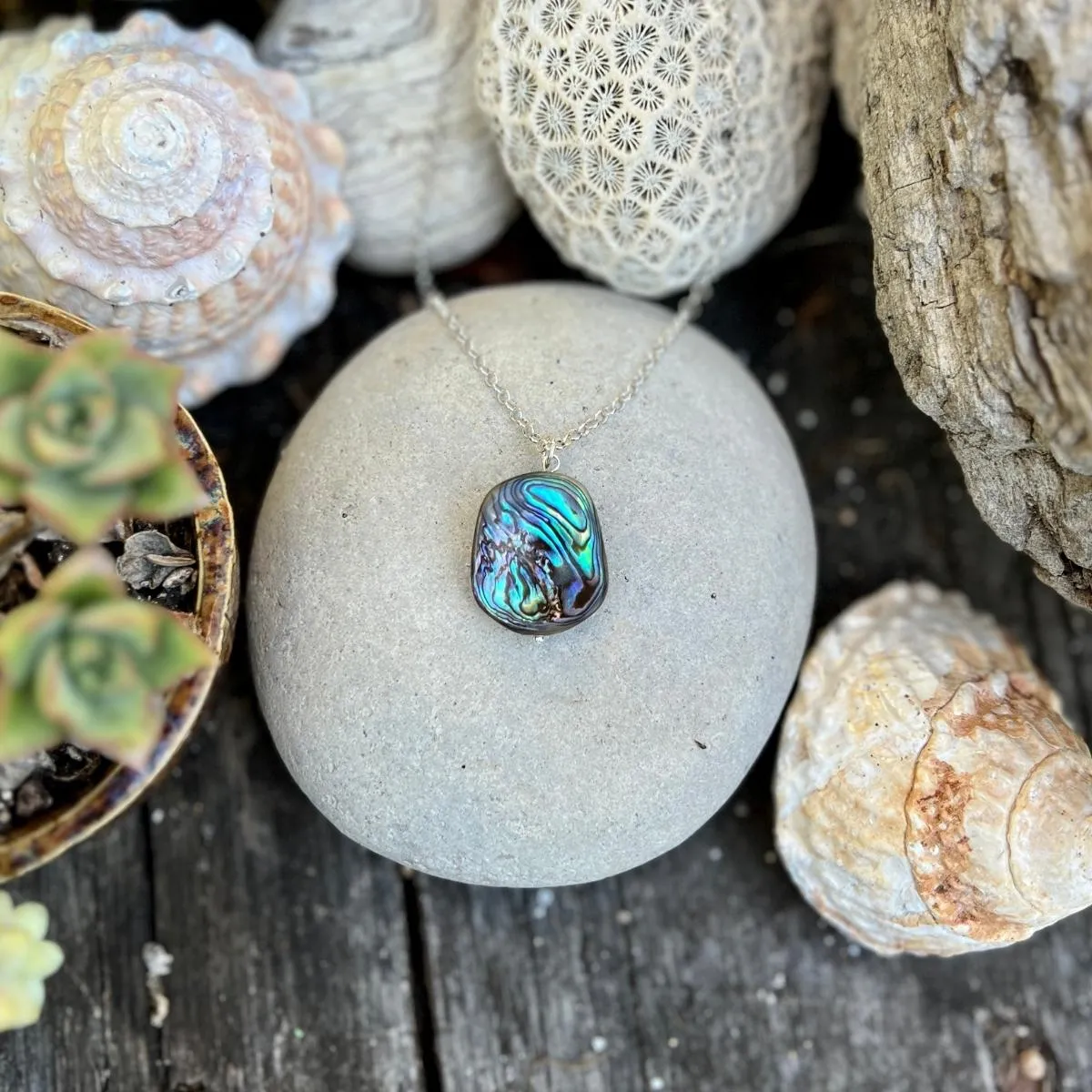 Coastal Treasures Abalone Necklace