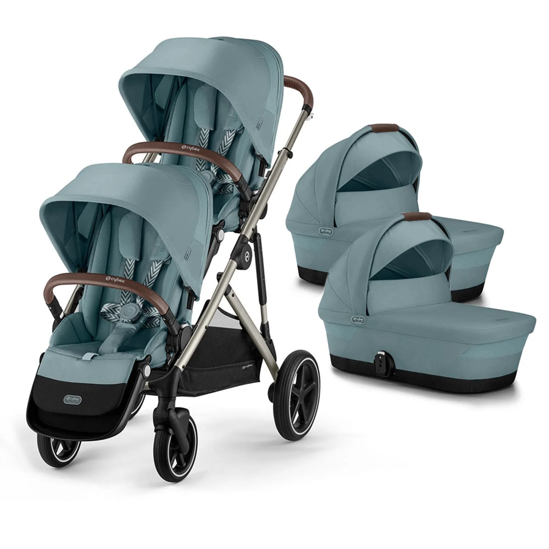 Cybex Gazelle S Twin Pushchair - Taupe / Sky Blue