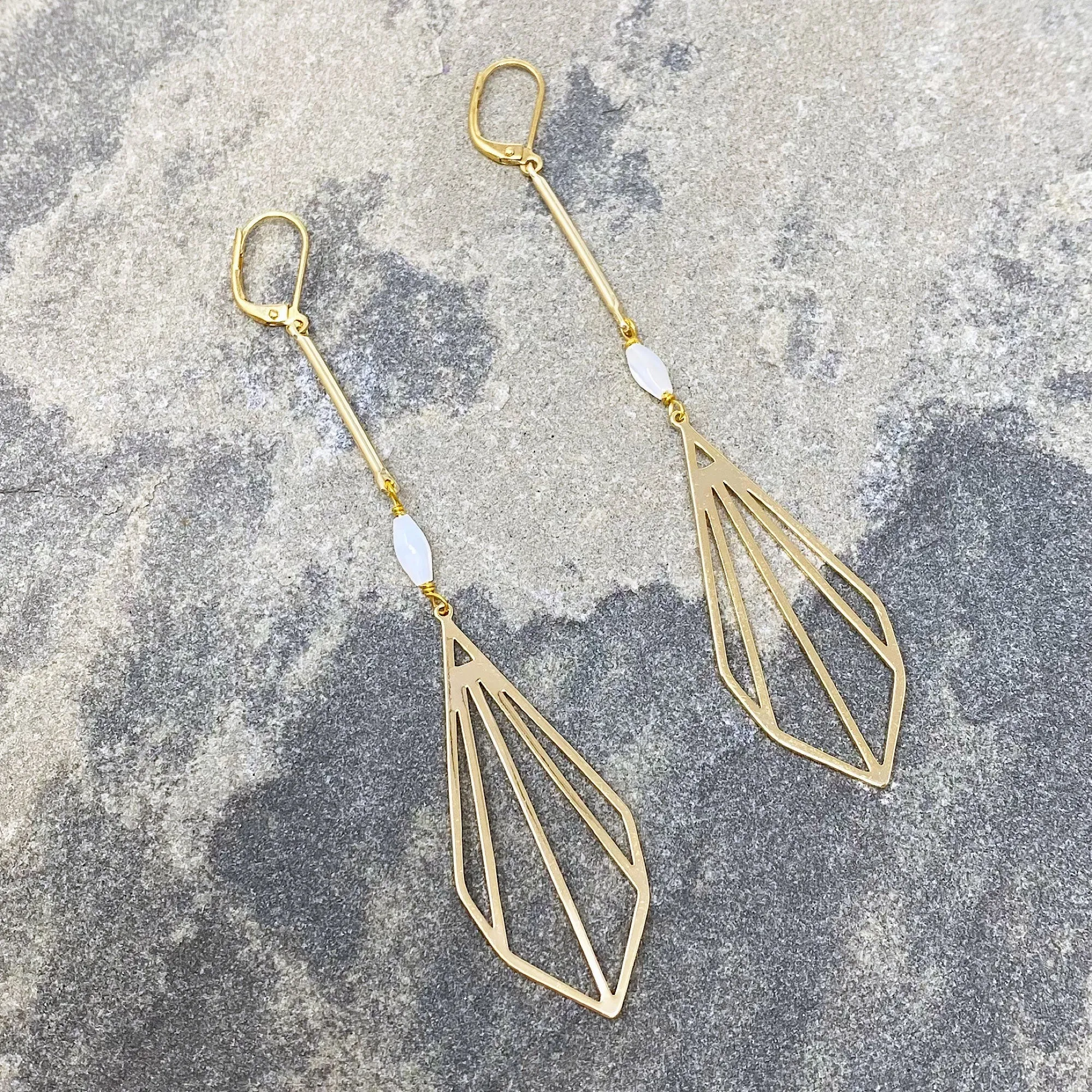 DANSON long 18kt gold plated earrings