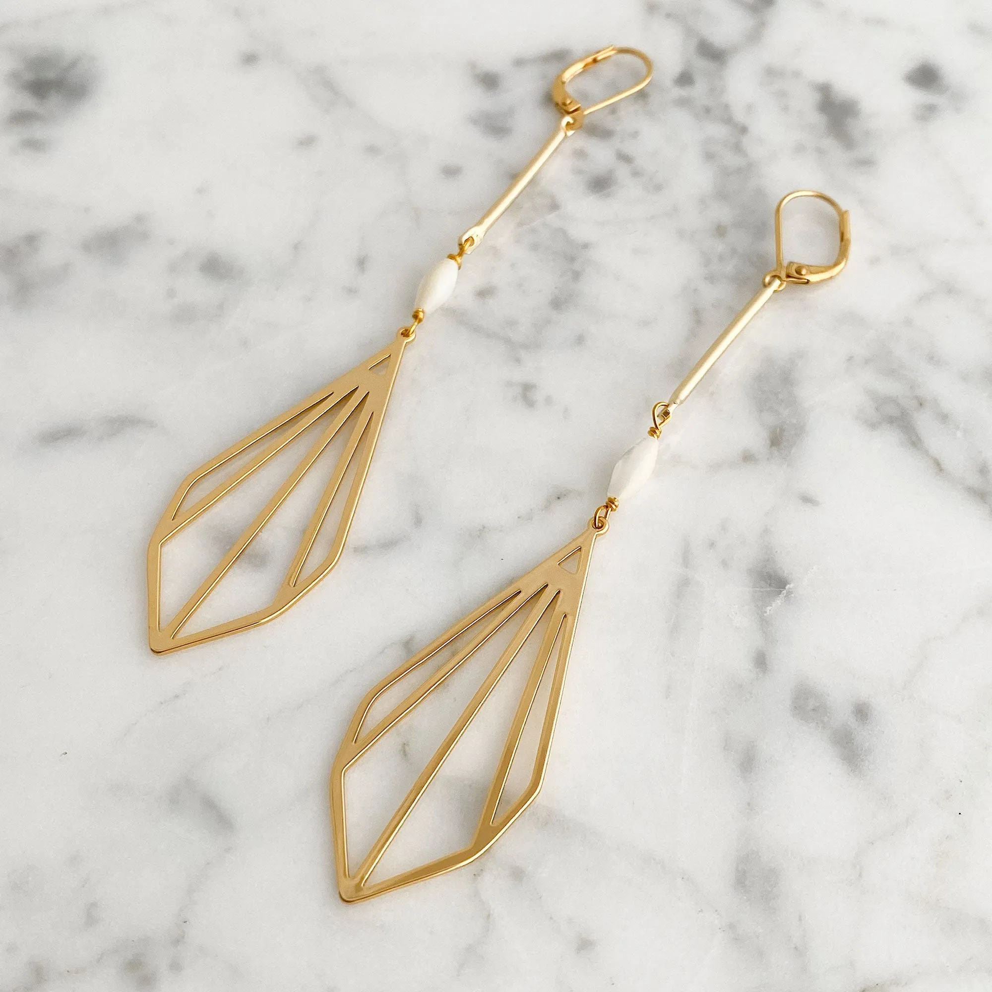 DANSON long 18kt gold plated earrings