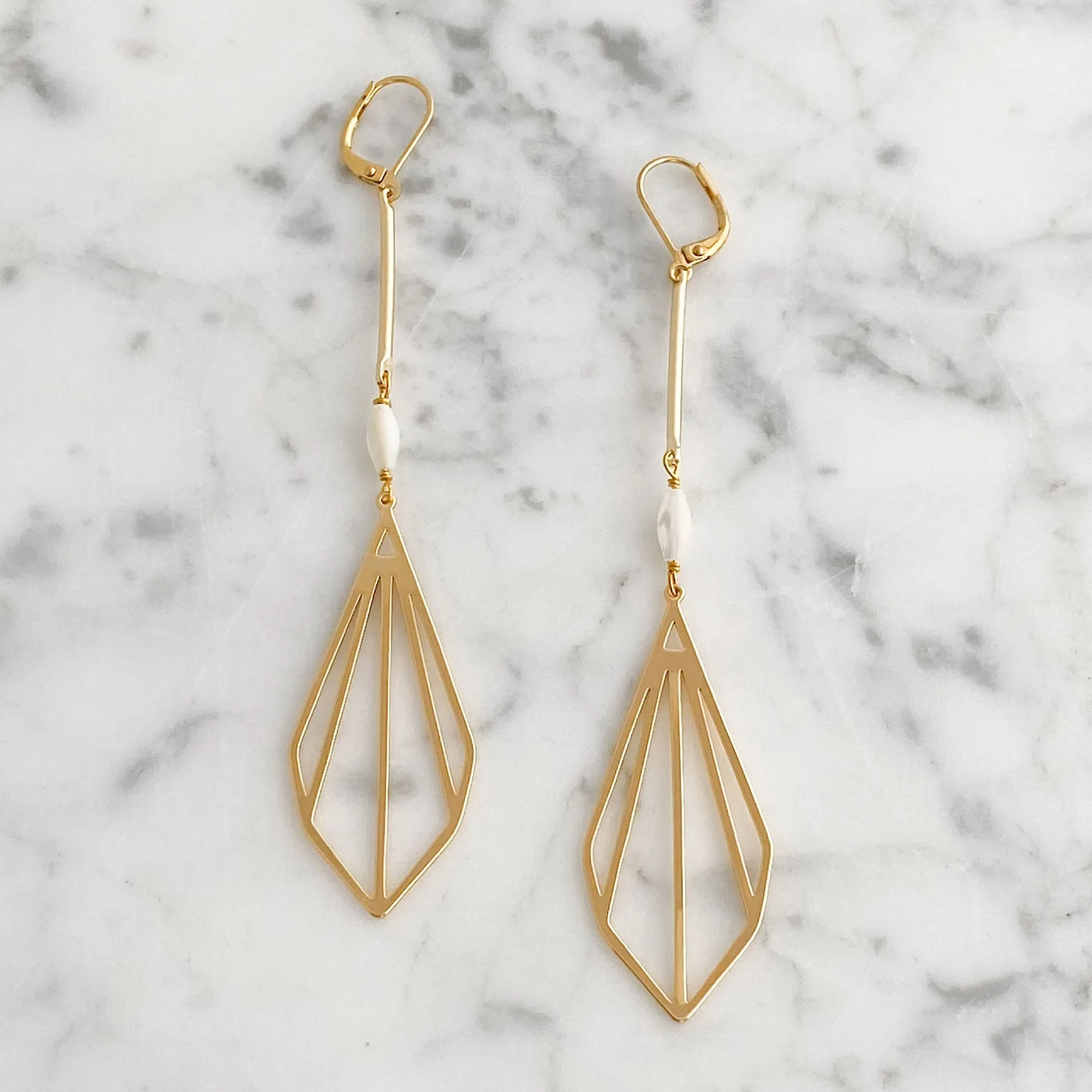 DANSON long 18kt gold plated earrings