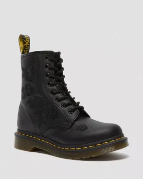 Doc Martens 1460 VONDA MONO FLORAL BOOTS (Black — SOFTY T)