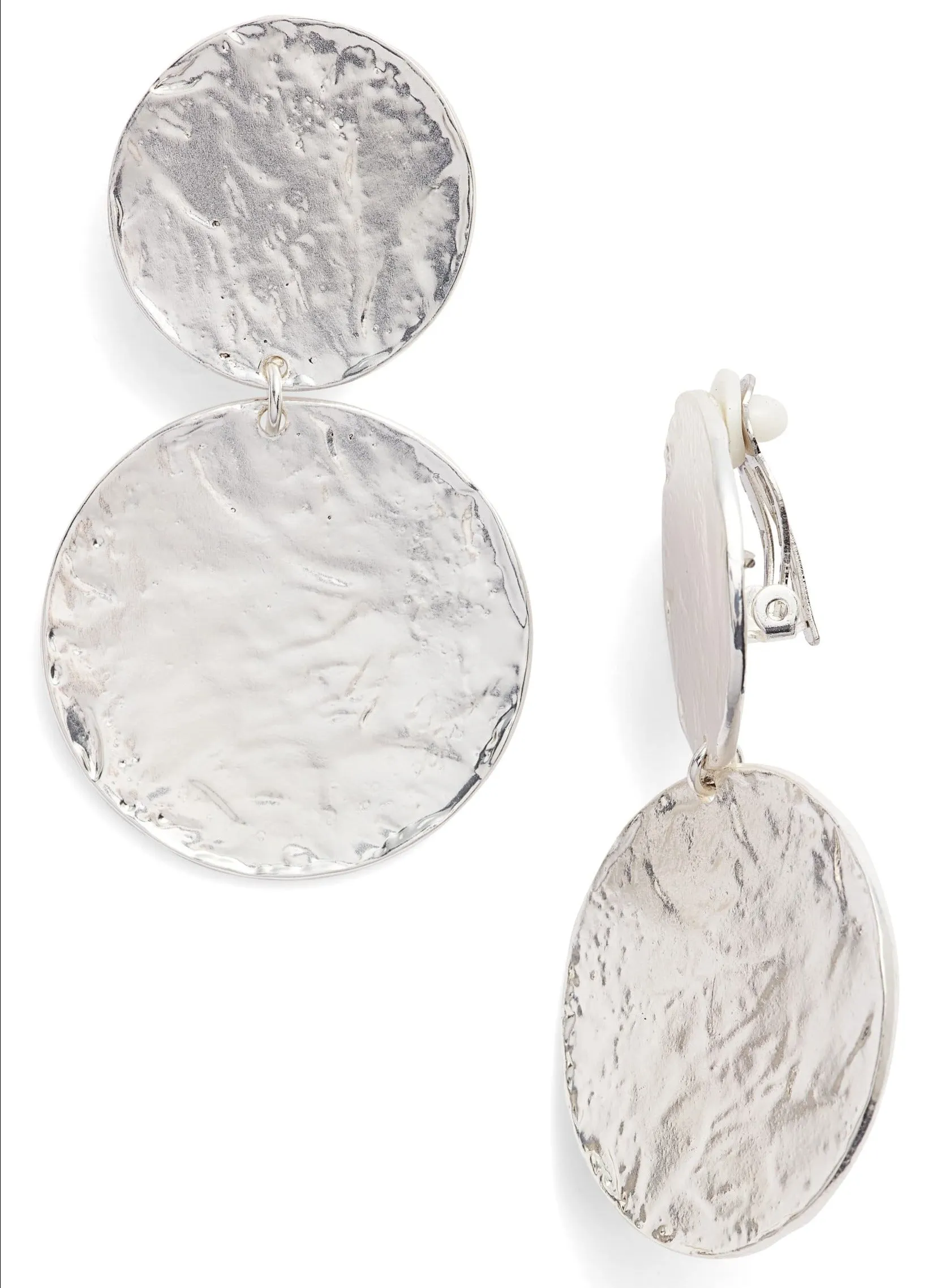 Double disc statement clip-on earrings