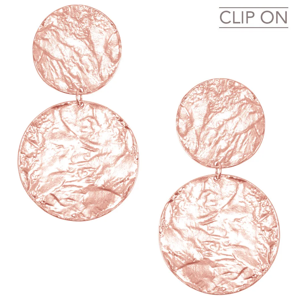 Double disc statement clip-on earrings