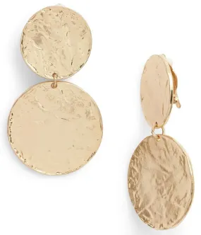 Double disc statement clip-on earrings