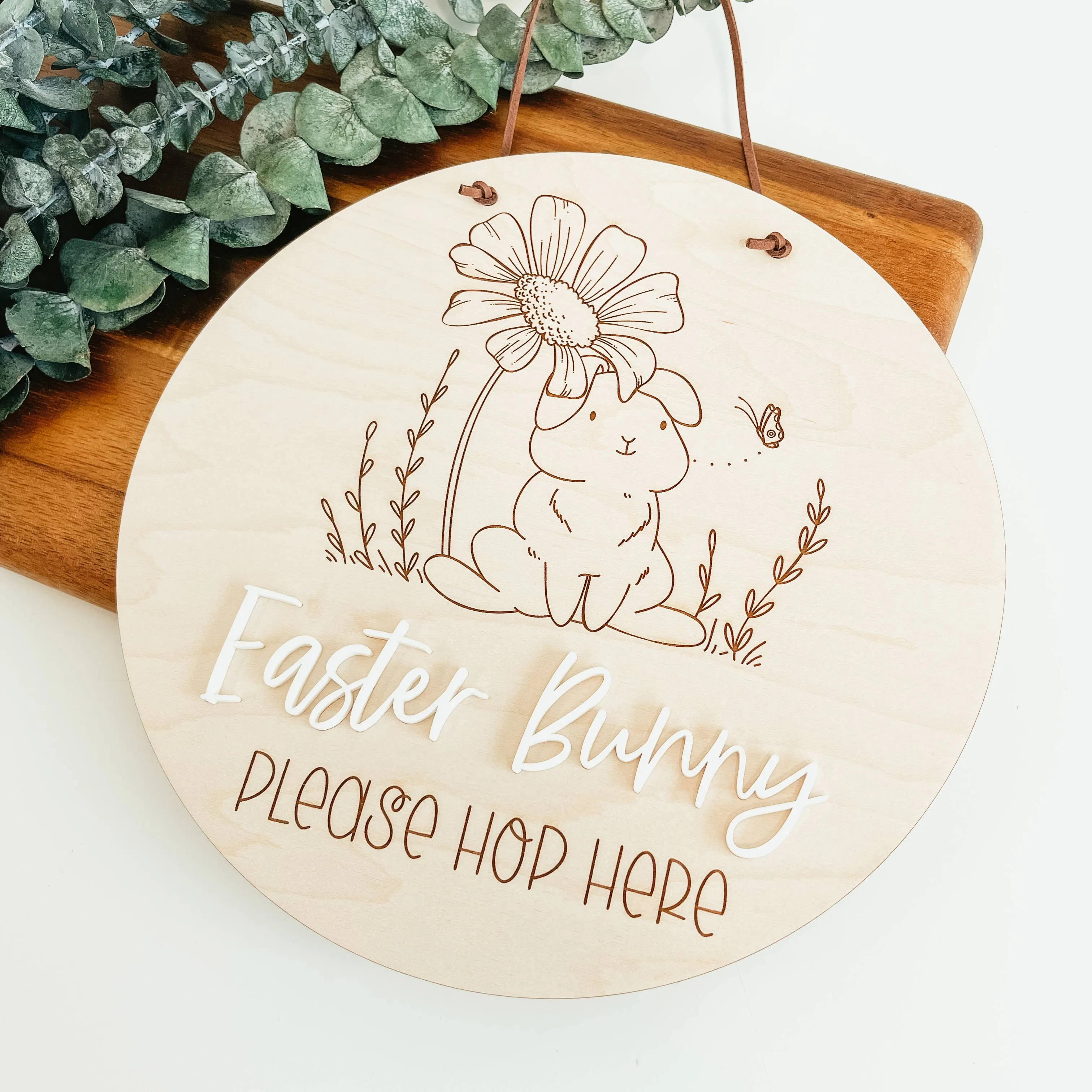 Easter Bunny Please Hop Here Mini Sign