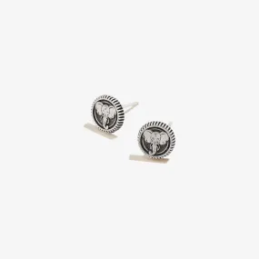 Elephant Embossed Stud Earrings