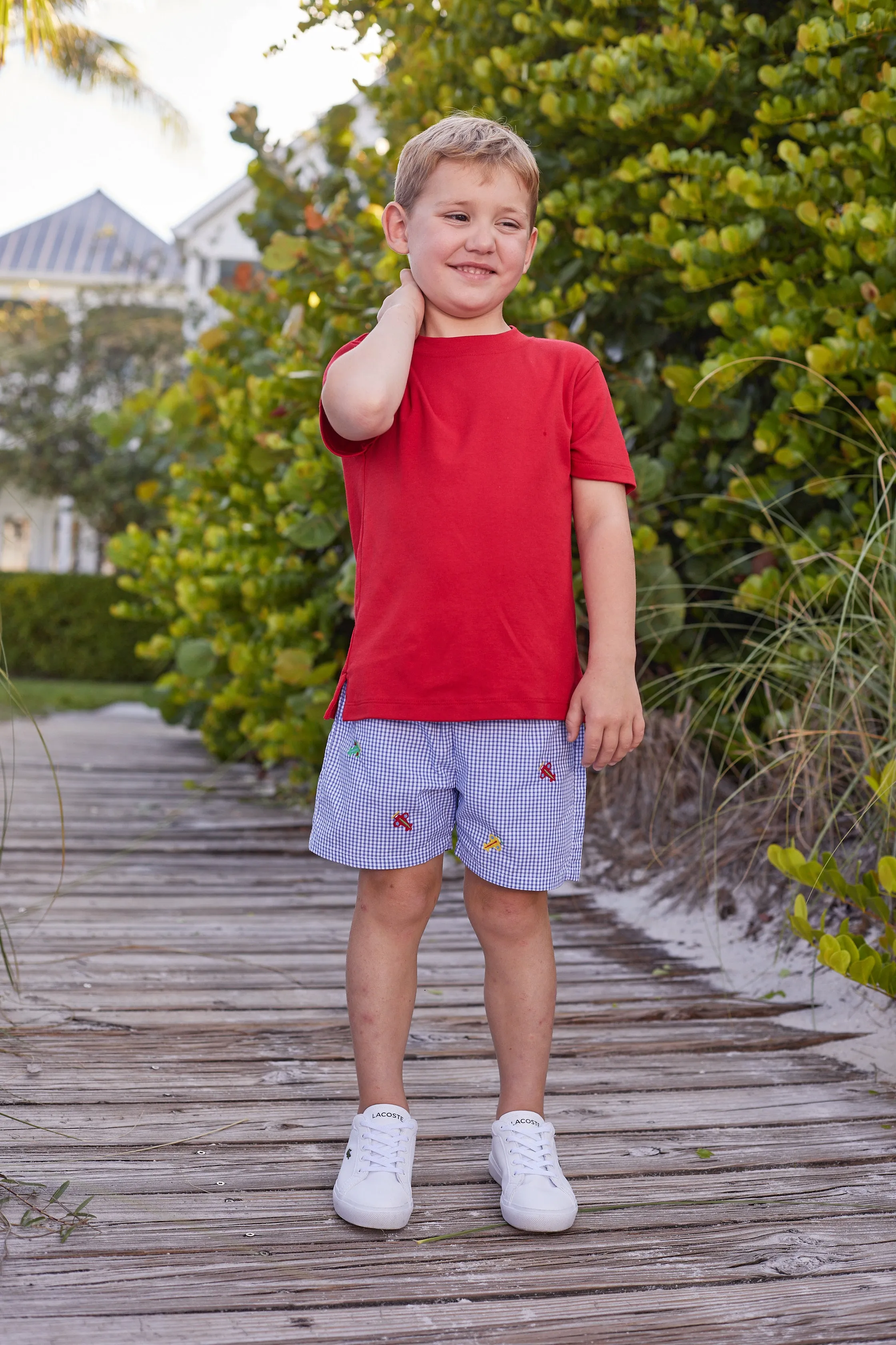 Embroidered Basic Short - Airplanes