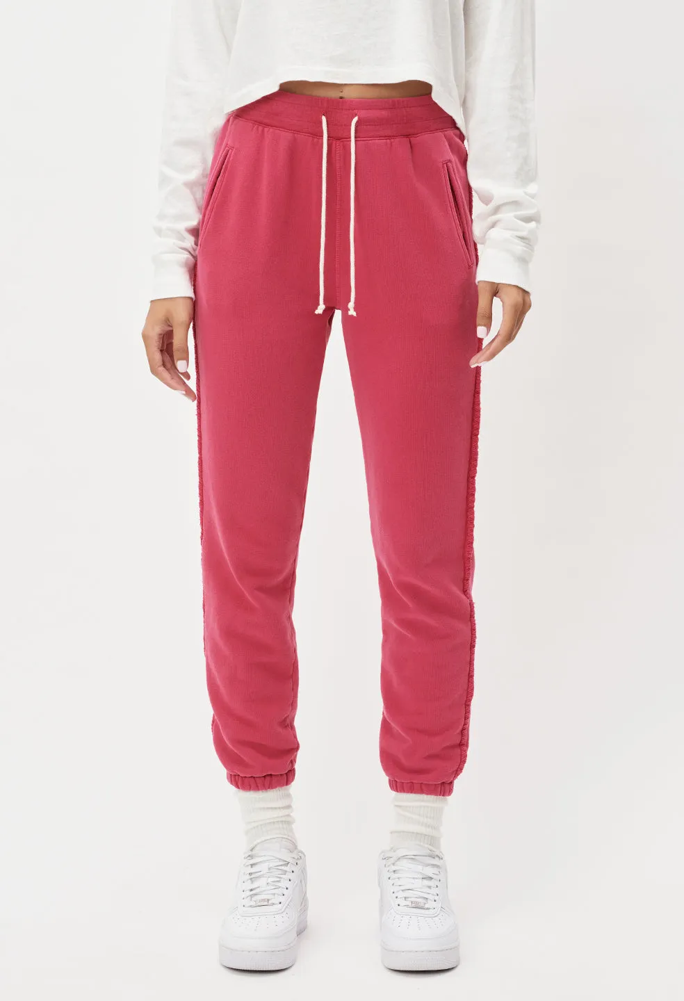 Embroidered Sweatpants / Currant