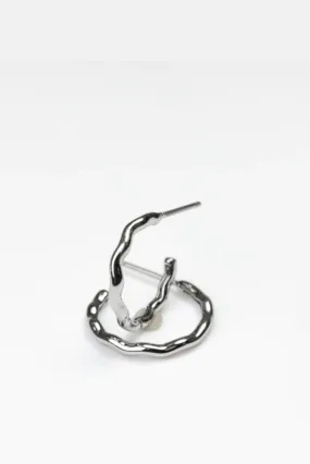 Emmary Small Wavy Silver Hoops