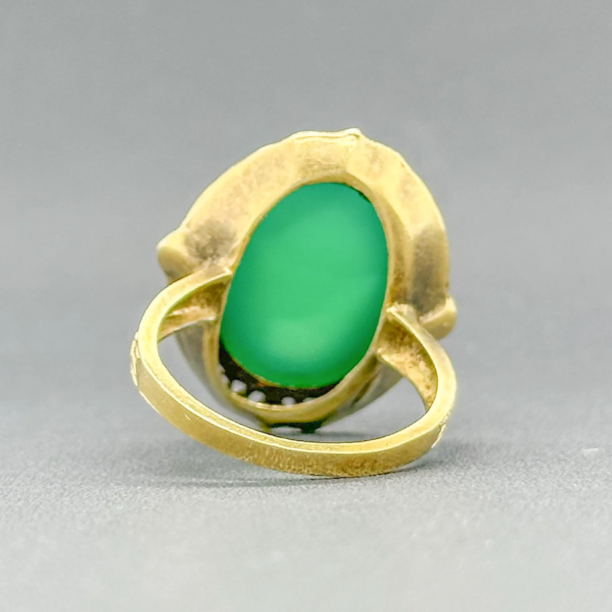 Estate Retro 14K Y Gold 2.30ct Chalcedony Ring