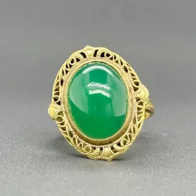 Estate Retro 14K Y Gold 2.30ct Chalcedony Ring