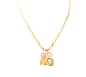 FLOR MULTISTONES LONG CHAIN NECKLACE