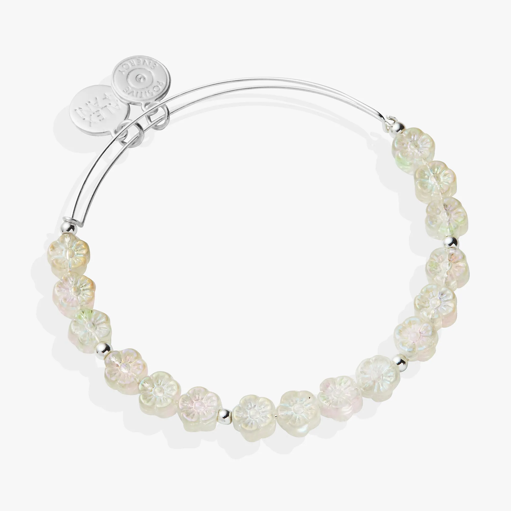 Floral Beaded Charm Bangle