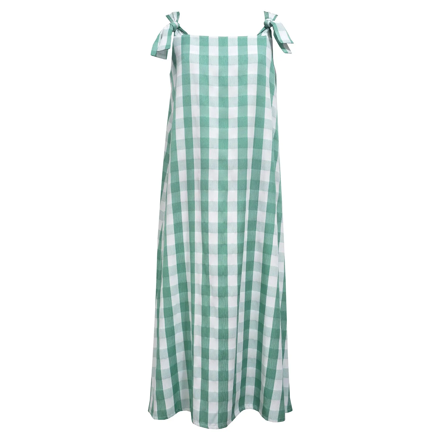 FORBIDDEN FRUIT DRESS ~ REVERSIBLE ~ APPLE [ Green & White Check Gingham Tie Pinafore ]