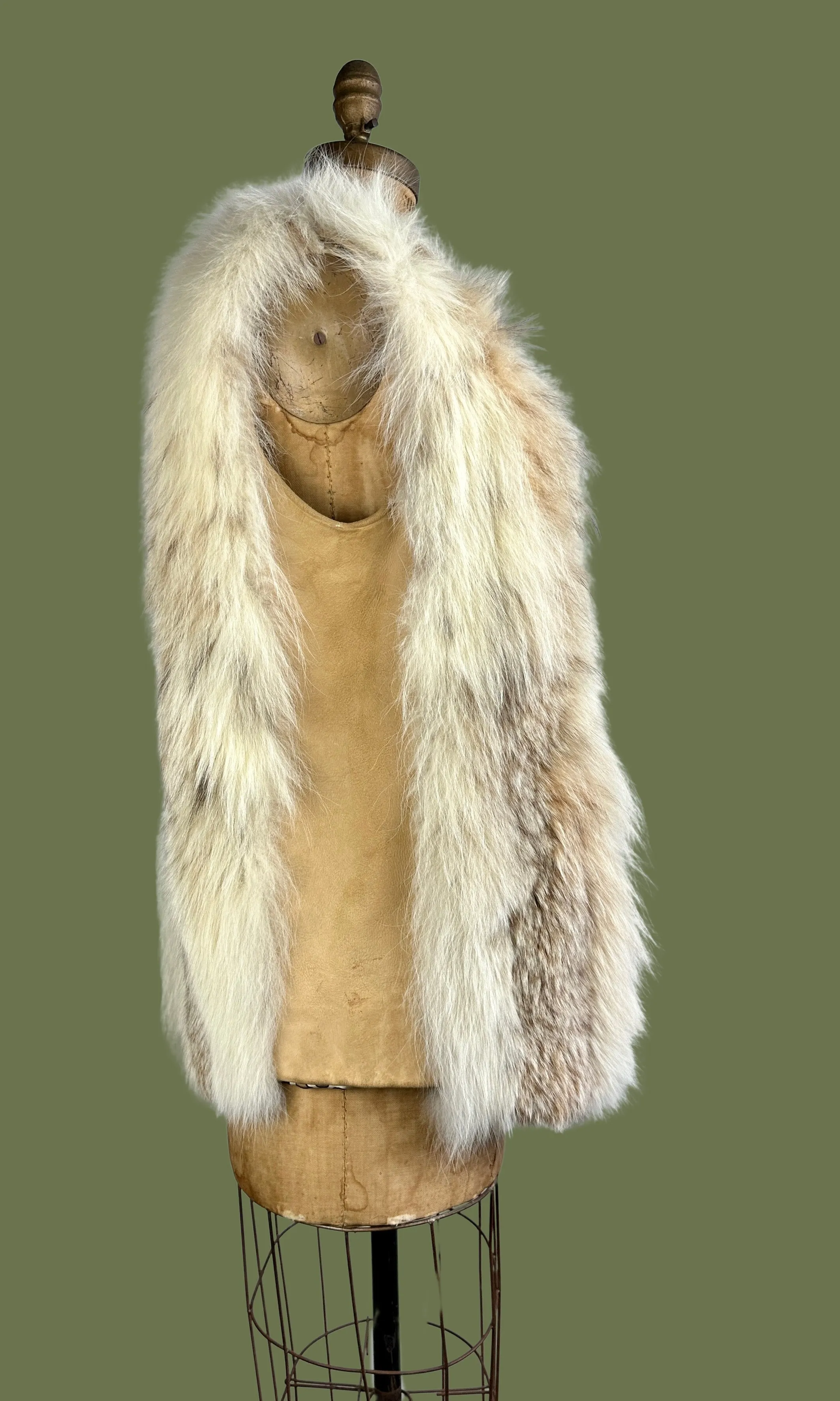 FOX LADY 70s Herbert's Furs Fox and Suede Vest Medium Large