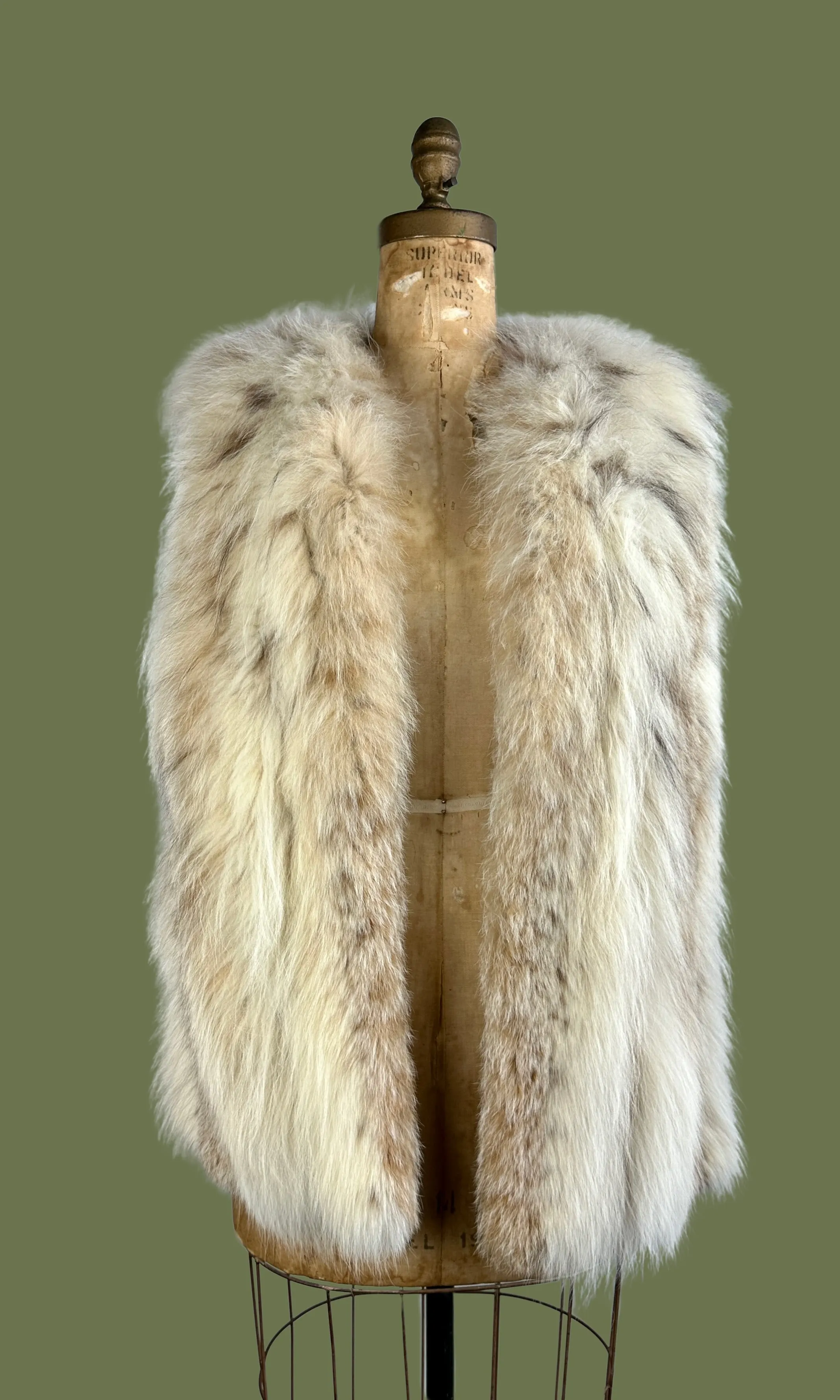 FOX LADY 70s Herbert's Furs Fox and Suede Vest Medium Large