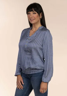 Frieda Bubble Blouse - Blue