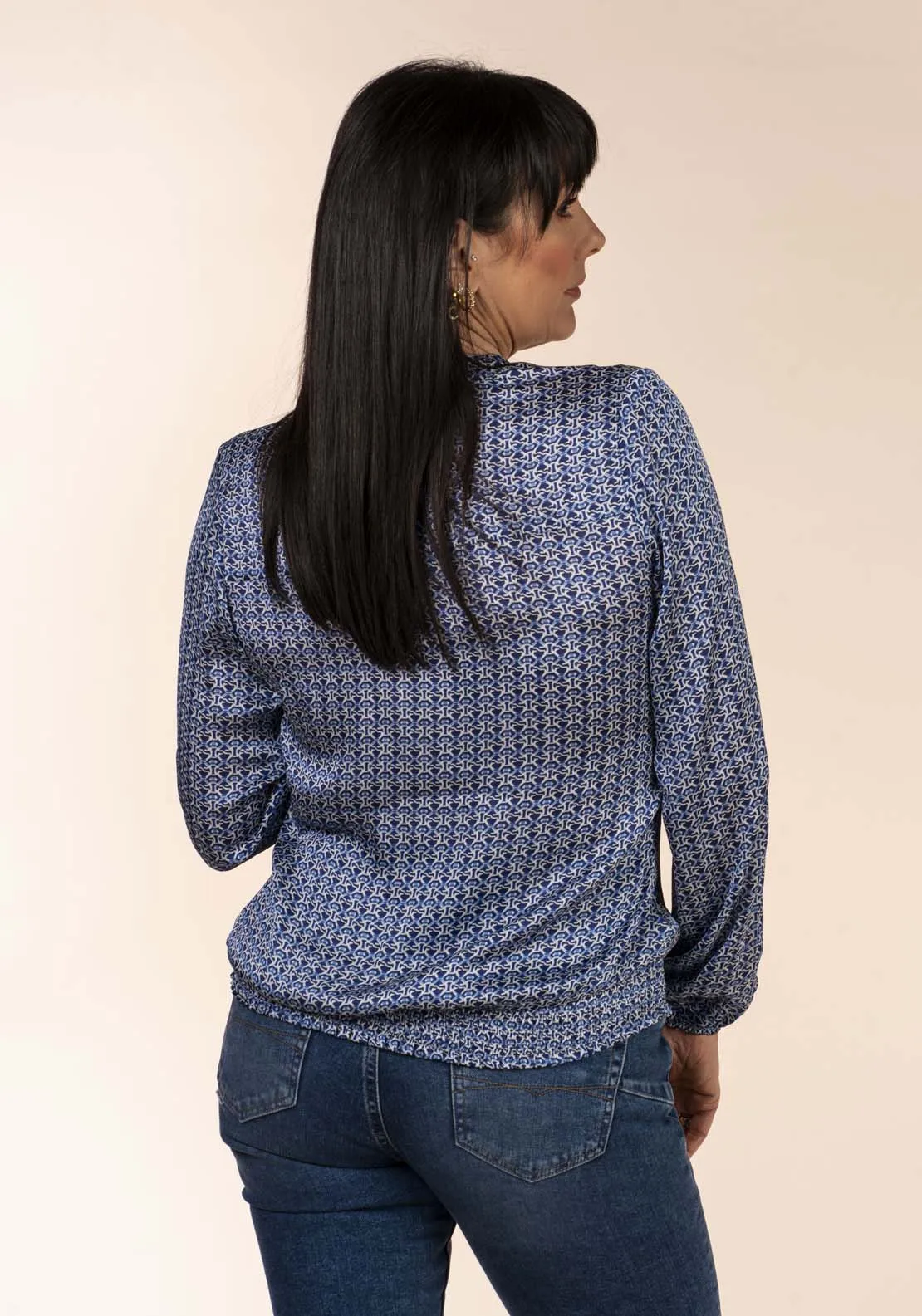 Frieda Bubble Blouse - Blue