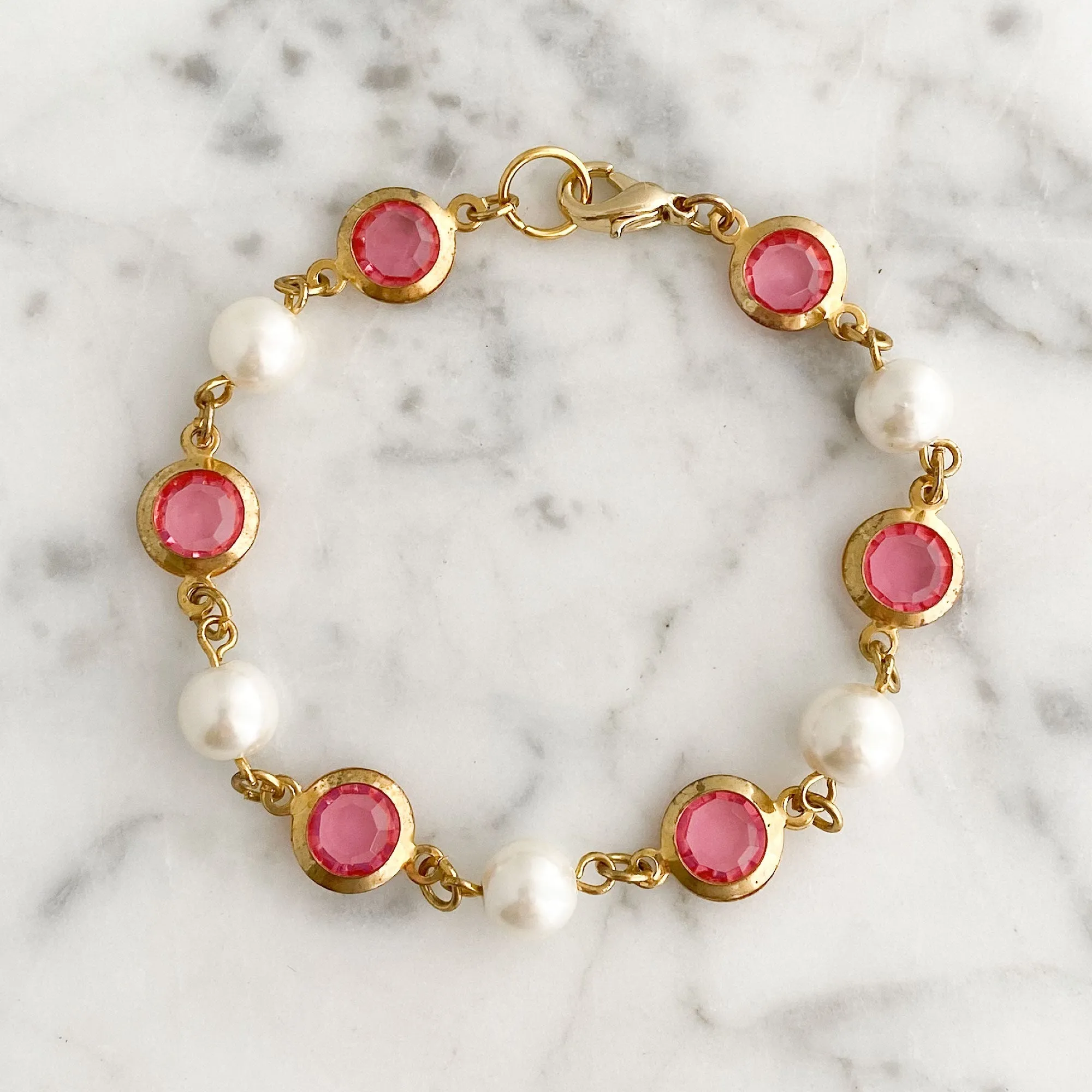 FULTON pearl and pink crystal bracelet