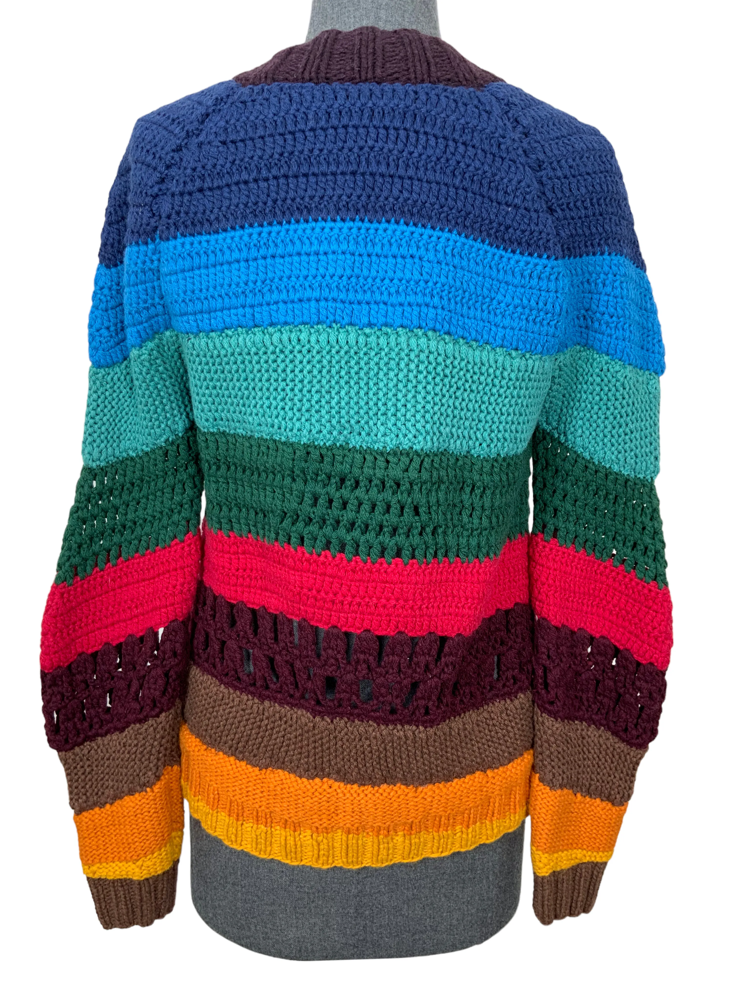 Gabriela Hearst Latifi Color-Block Crocheted Cashmere Sweater Size S