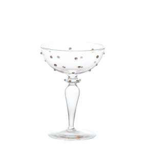 Gatsby Champagne Coupe - Gold Dots