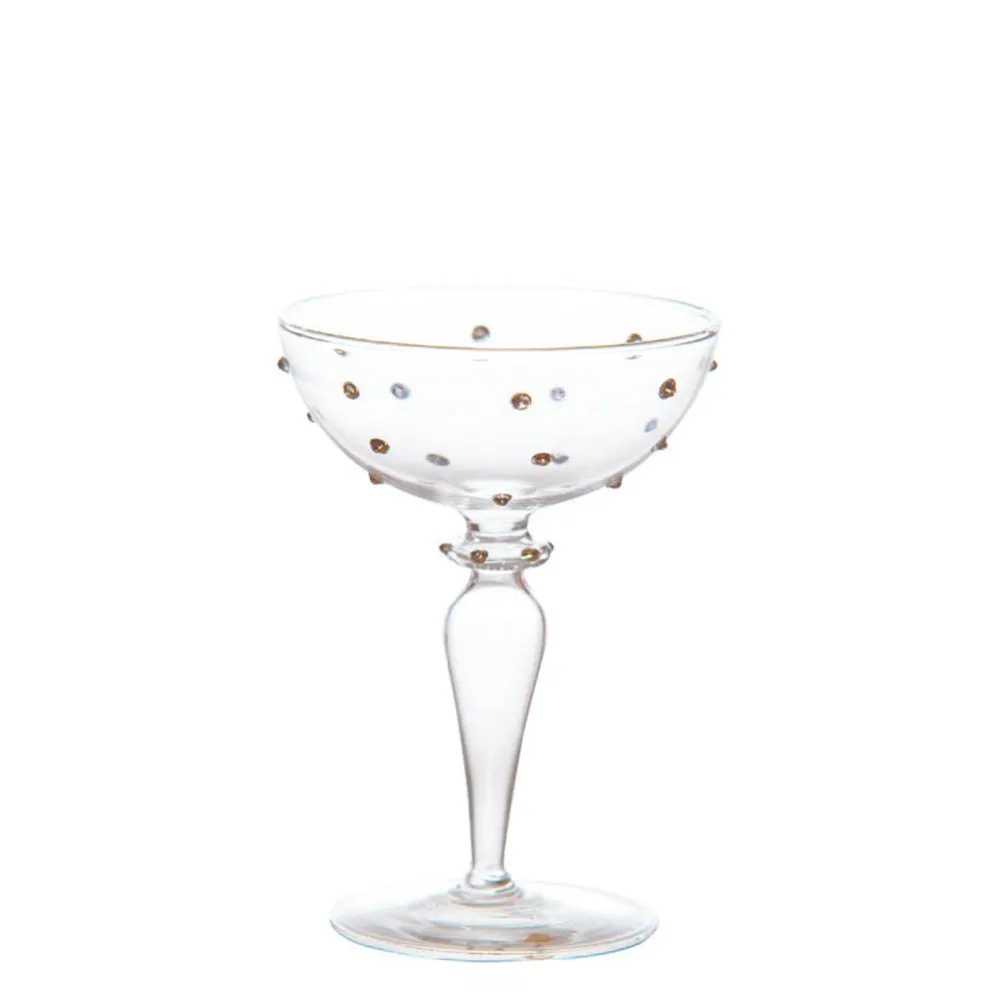 Gatsby Champagne Coupe - Gold Dots